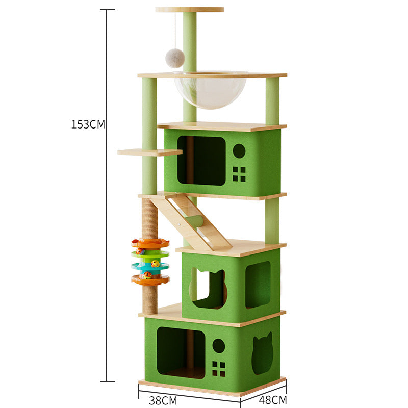 Katzenkletterwand mit Nest und Kratzbrett