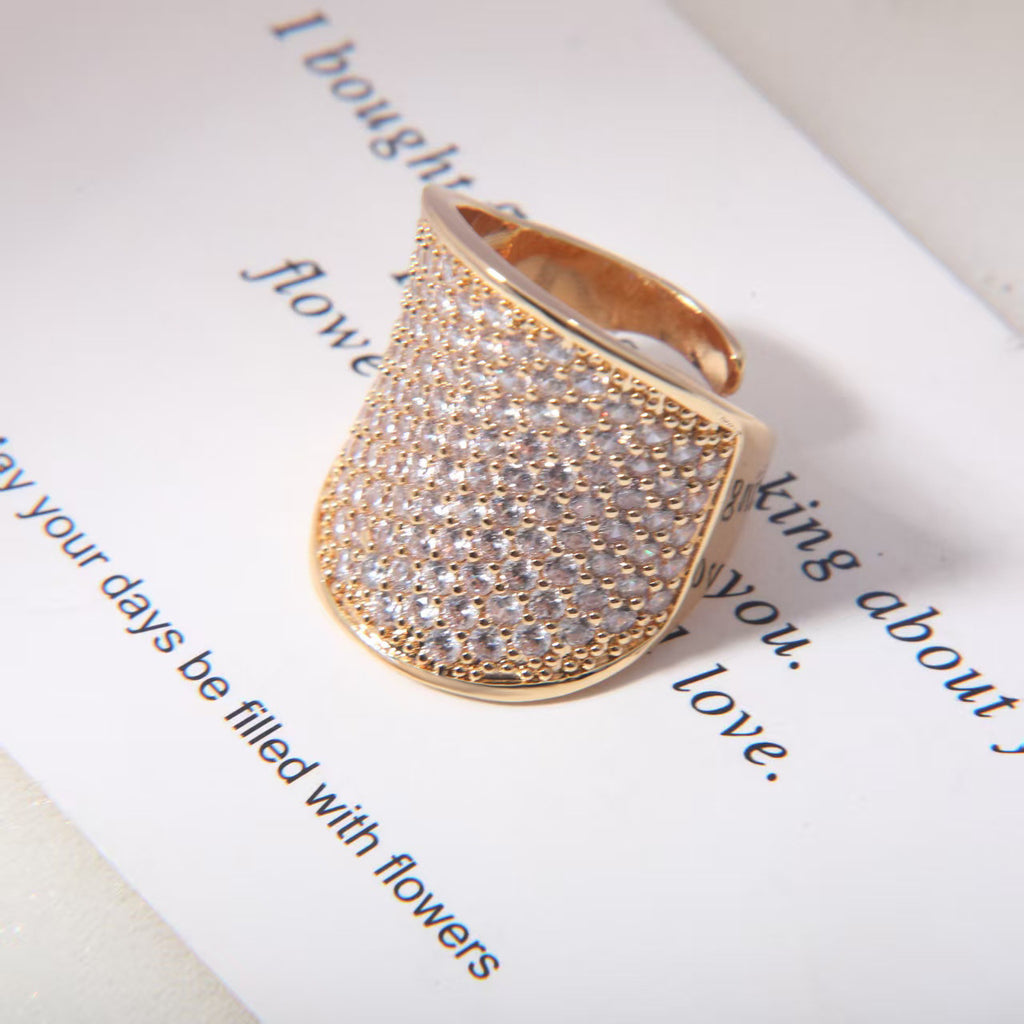 Voll-Diamant Statement Ring japanisch-koreanisch