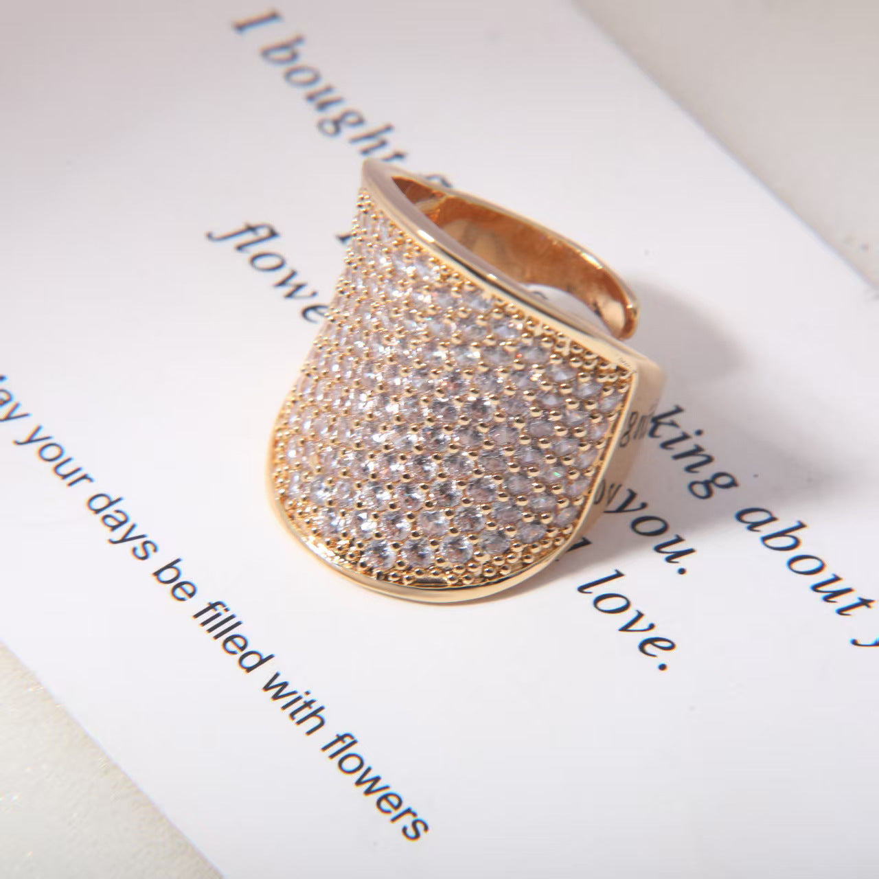 Voll-Diamant Statement Ring japanisch-koreanisch