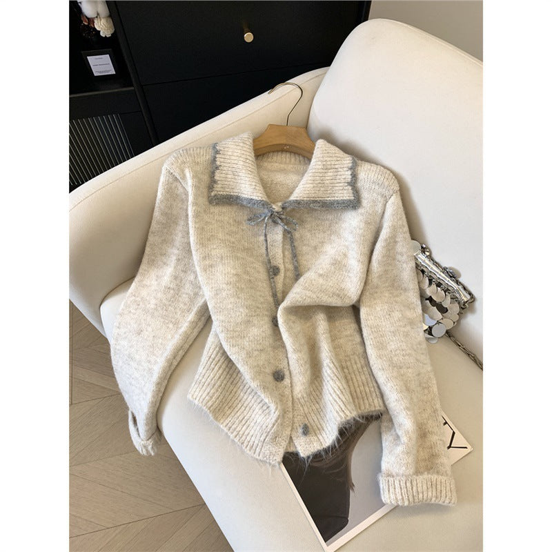 Farbblock-Strickcardigan