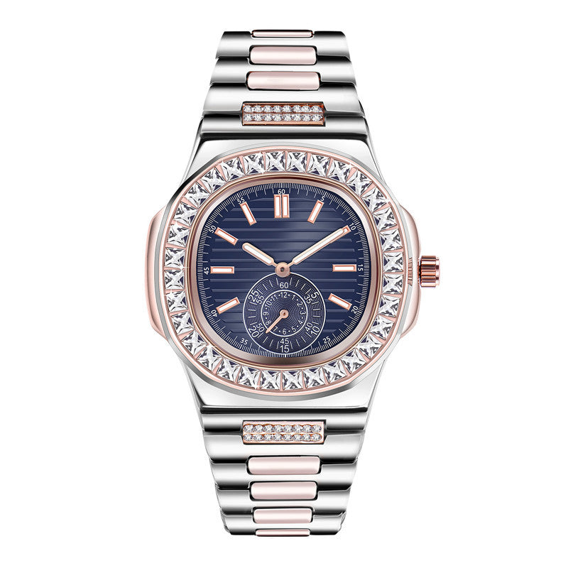 Herrenuhr mit Legierungsband und Strass-Akzenten – Bild 3 | LuxeStyle