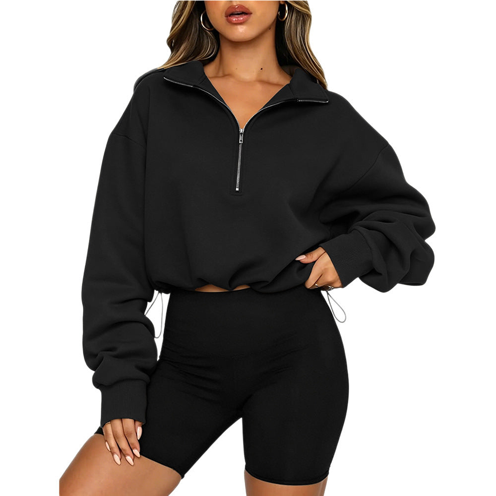 Kapuzenpullover mit Kordelzug und Reissverschluss