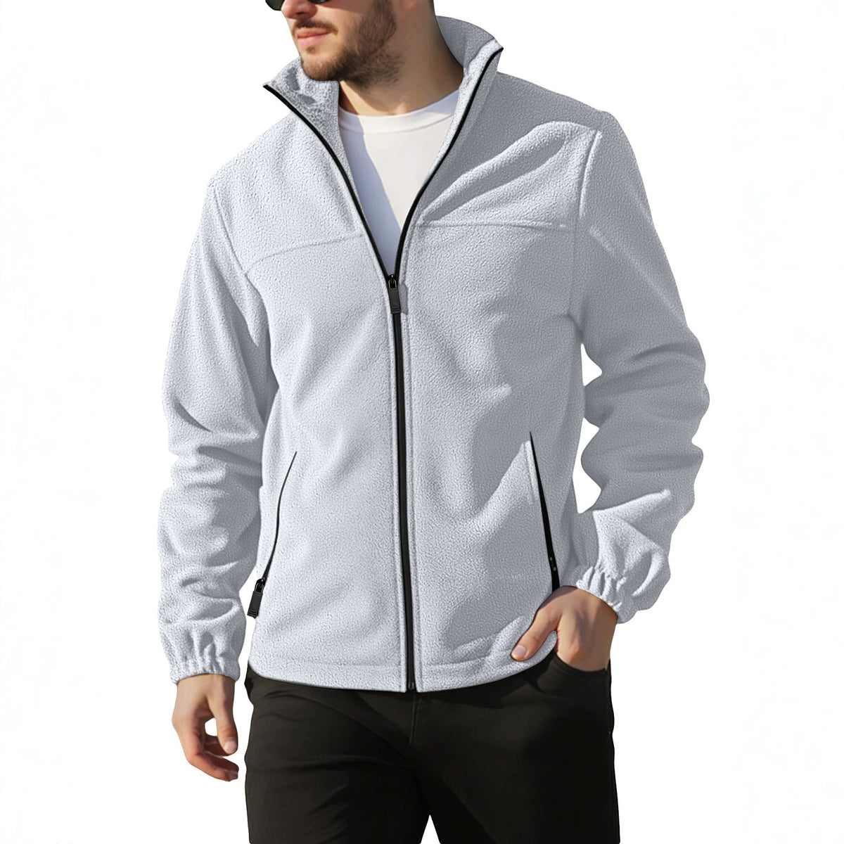 Outdoor-Fleecejacke mit Stehkragen | LuxeStyle