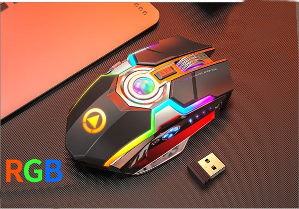 Farbige kabellose Gaming RGB Maus mit Mute-Taste – Bild 2 | LuxeStyle