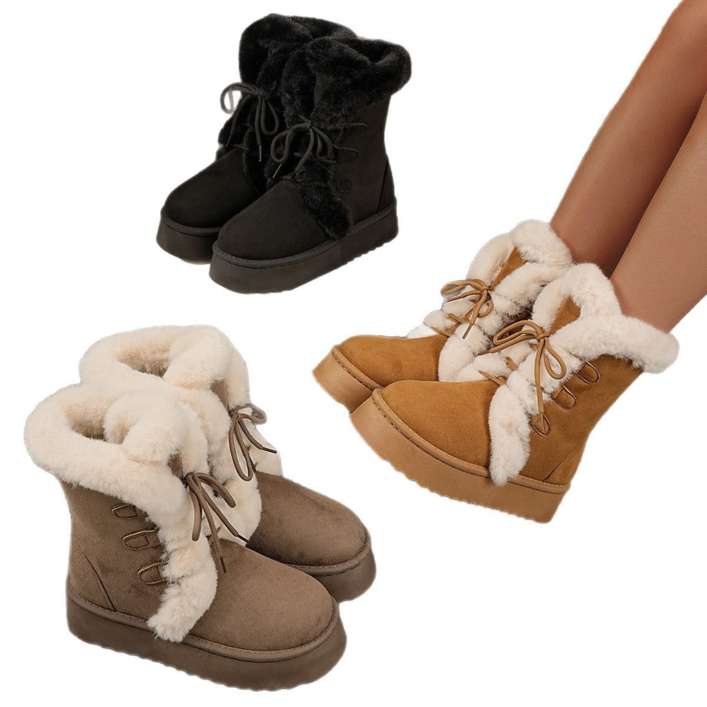 Damen Freizeit-Baumwollschuhe mit dicker Sohle