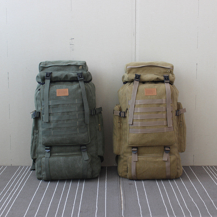 Robuster Canvas-Rucksack, Khaki | LuxeStyle