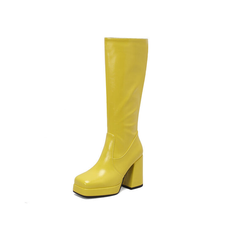 Elegante Plateau-Stiefel mit hohem Absatz