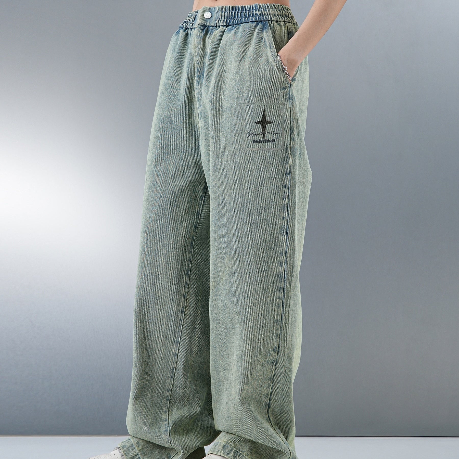 Loose Retro Jeans mit weitem Bein