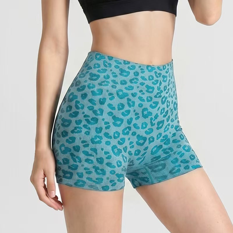 Leopard-Print Yoga Shorts