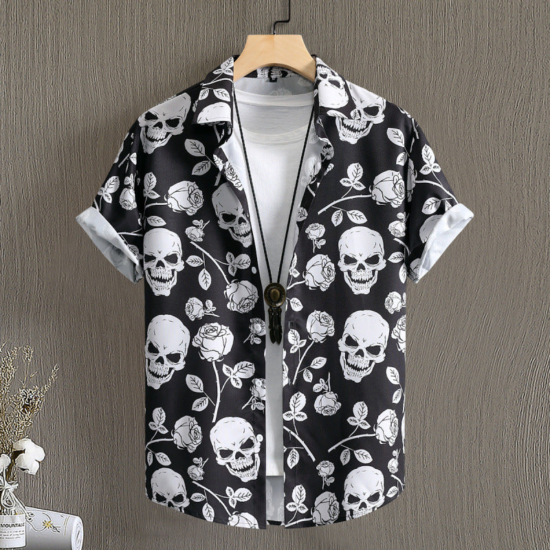 Herren-Bluse mit floralem Druck