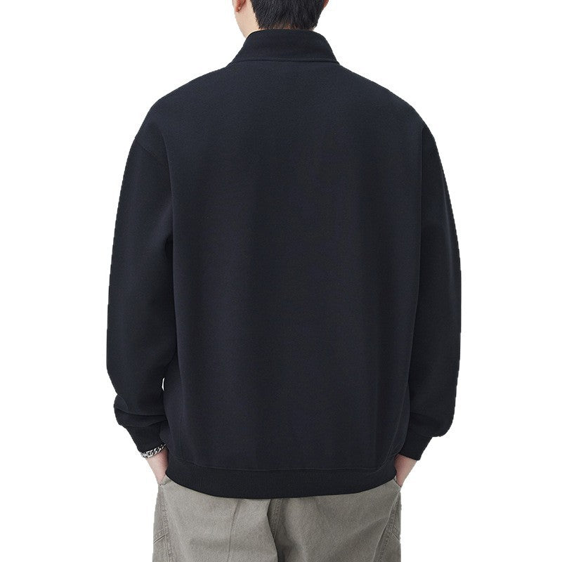 Herren Hoodie mit Stehkragen und Reissverschluss