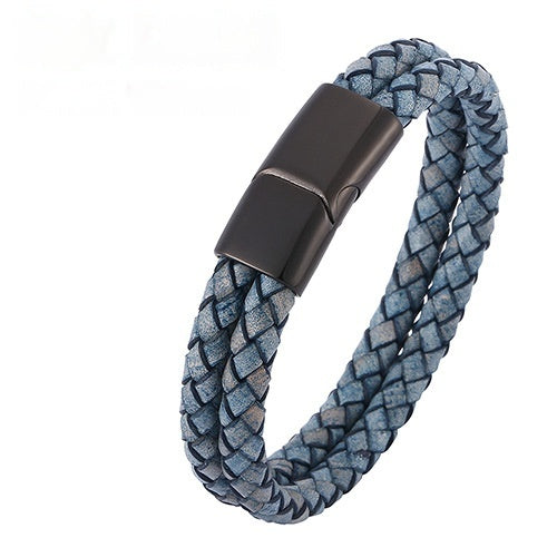 Vintage Lederarmband aus Edelstahl | LuxeStyle