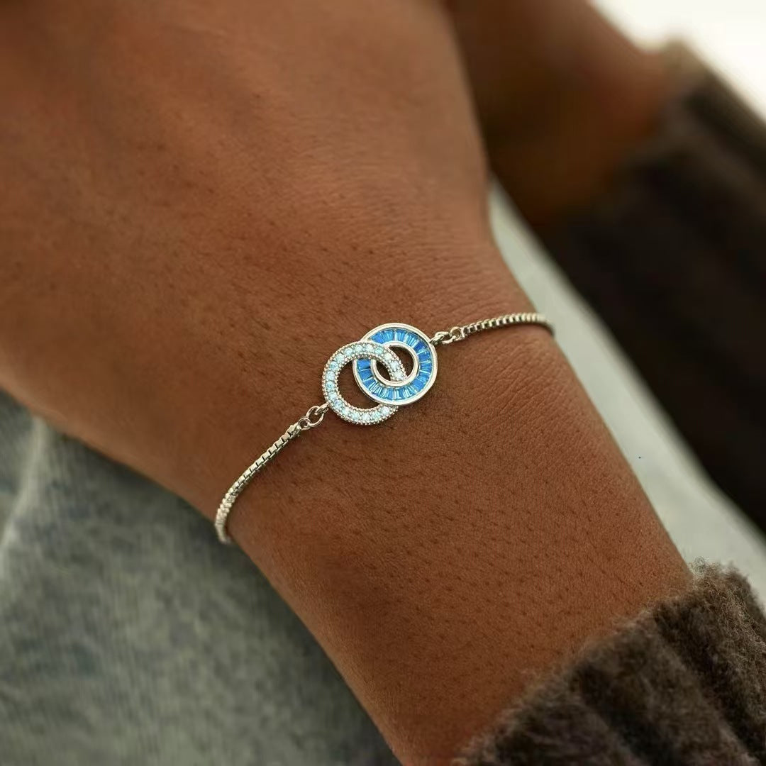 Kupfer-Armband mit Diamant-Kreis für Damen