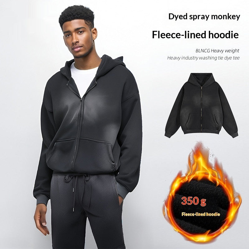 Fleece-linierte Gradienten-Hoodie