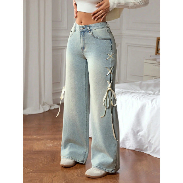 Lockere Weitbein-Jeans