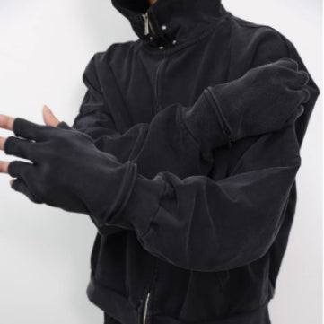 Kapuzenpullover mit Boxhandschuh-Stickerei – Bild 2 | LuxeStyle