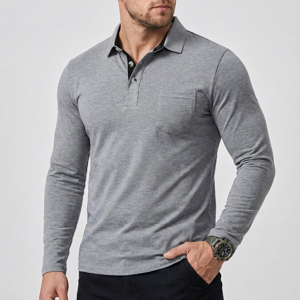 Slim Fit Pullover Herren – Baumwollmischung, Burgunderrot – Bild 7 | LuxeStyle