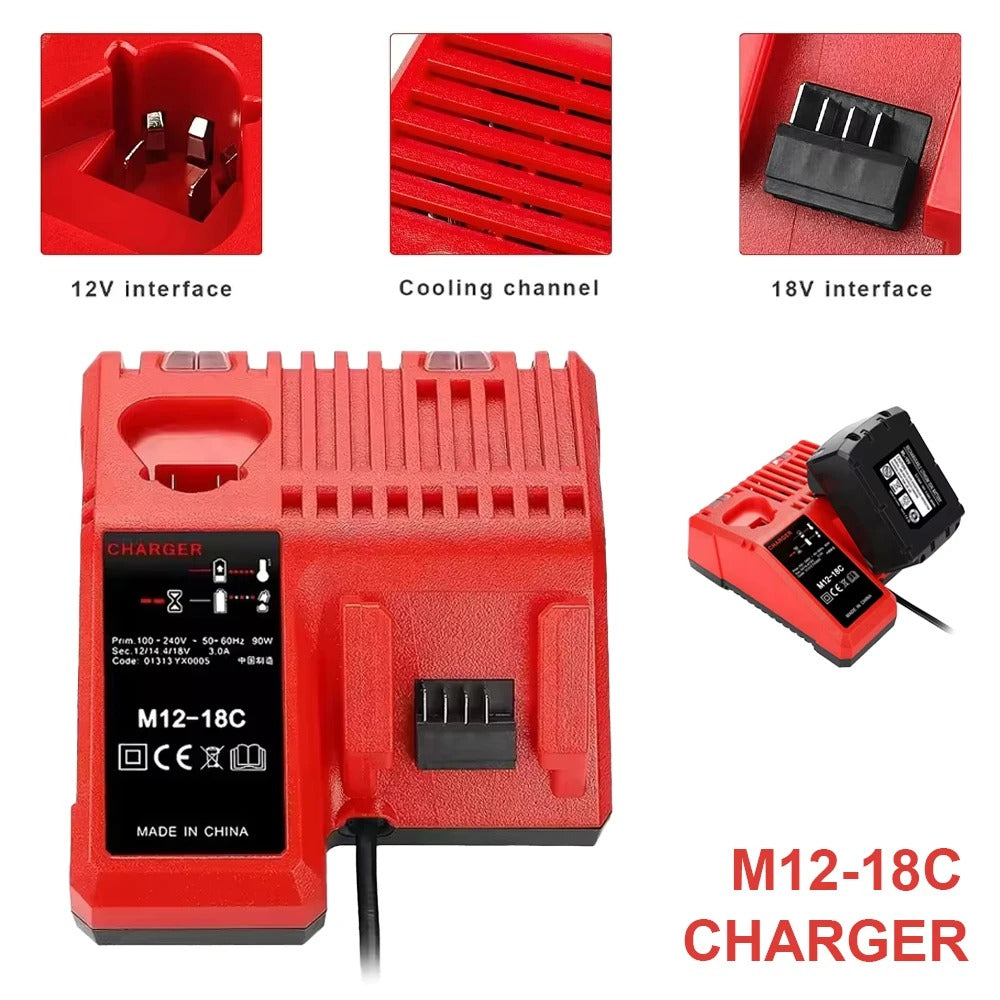 Multi-Ladegerät für Milwaukee M18 Li-ion Akkus