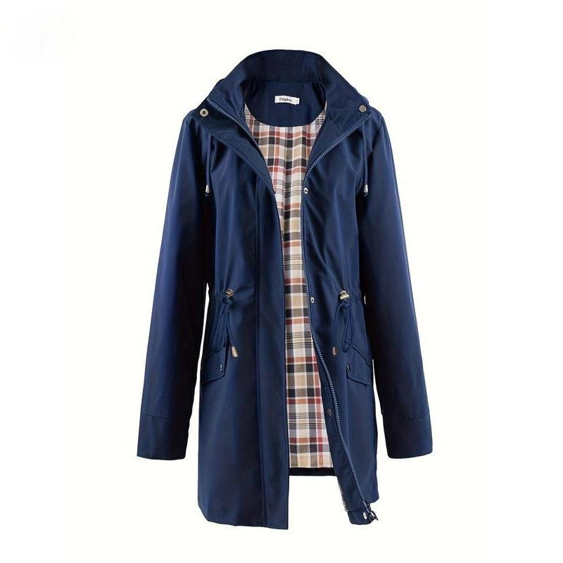 Checkierter Trenchcoat mit wasserabweisender Fütterung – Bild 5 | LuxeStyle