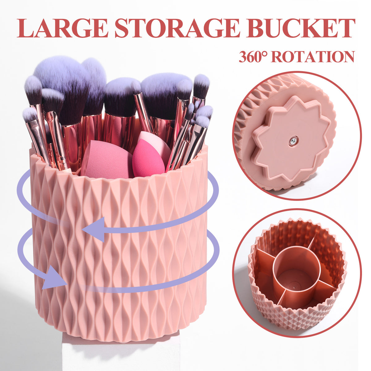 18 Make-up Pinsel-Set im rotierenden Köcher – Bild 5 | LuxeStyle