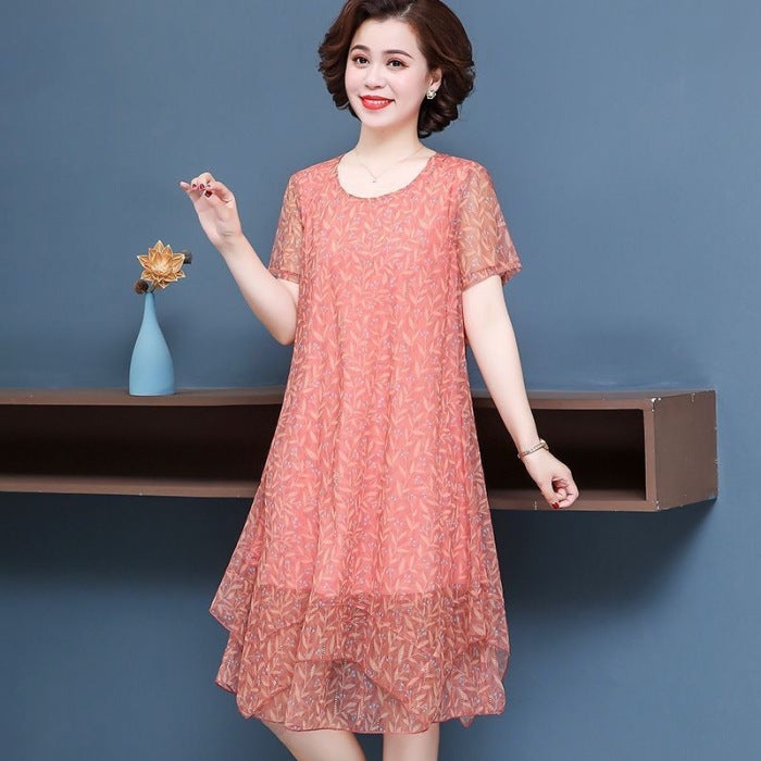 Elegantes Tüllkleid mit Blumenprint