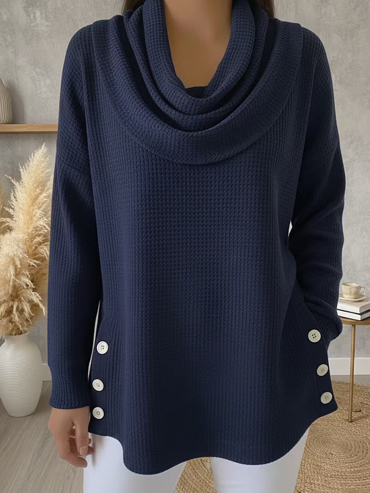 Einfarbiges Turtleneck-Oberteil