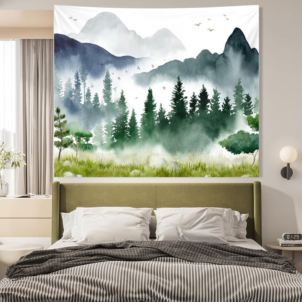Wandbehang mit Bergnebel-Muster