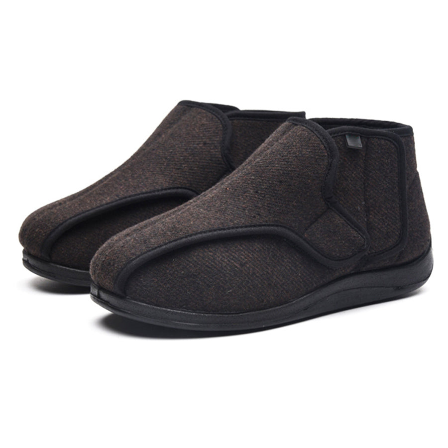 Gestreifte Tweed-Schuhe mit Klettverschluss