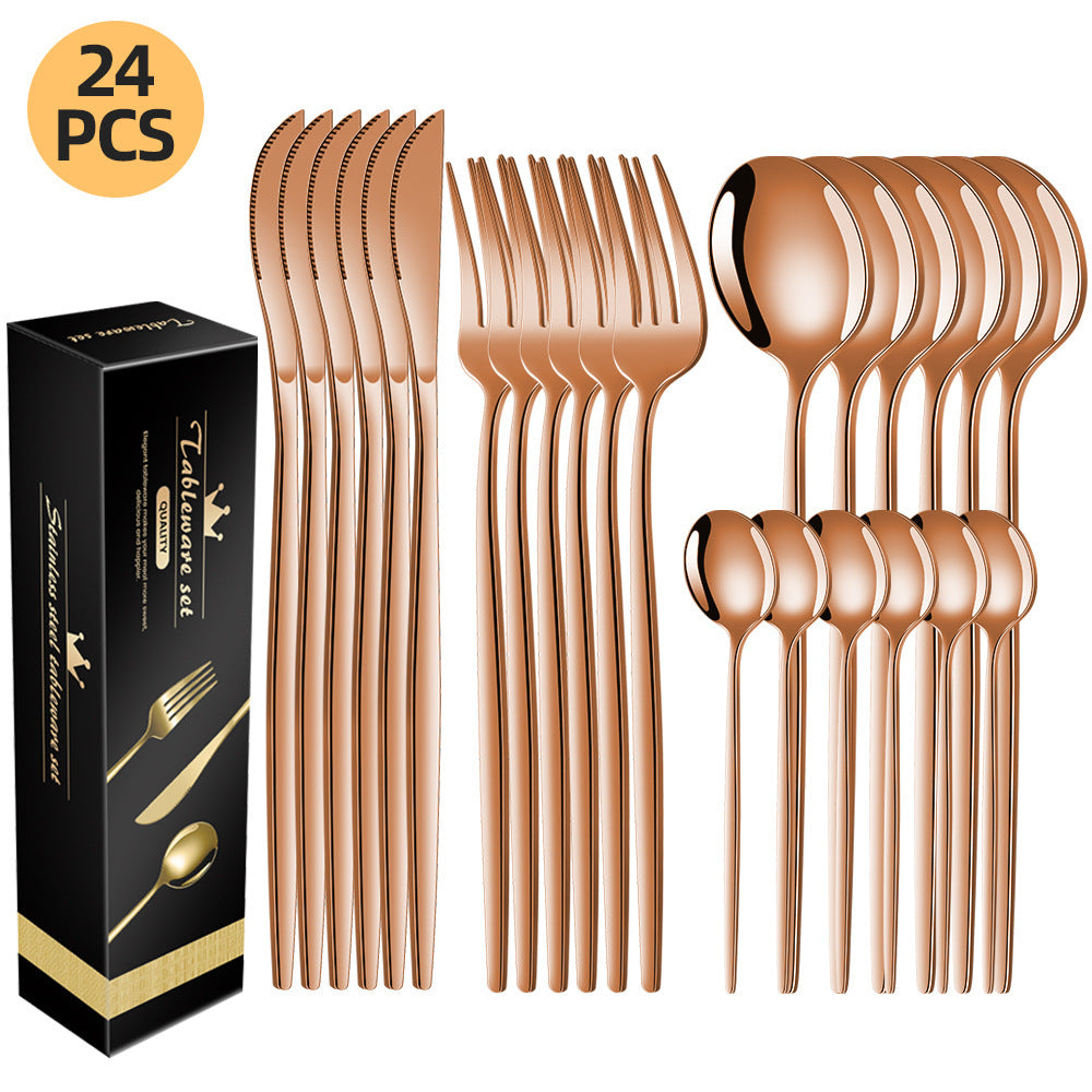 Edelstahl Besteckset 24-teilig – Bild 4 | LuxeStyle