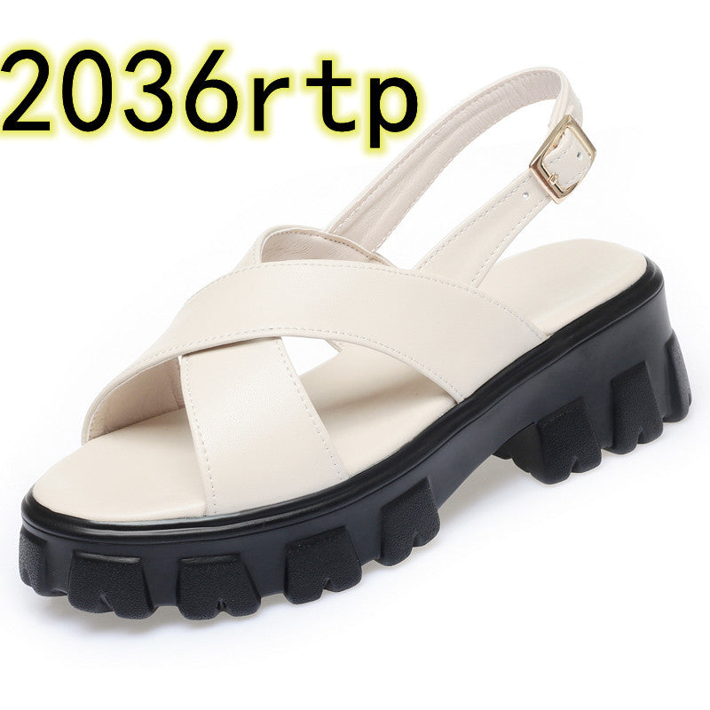 Sandalen mit offener Rückseite, T-Riemen & Keilabsatz – Bild 3 | LuxeStyle