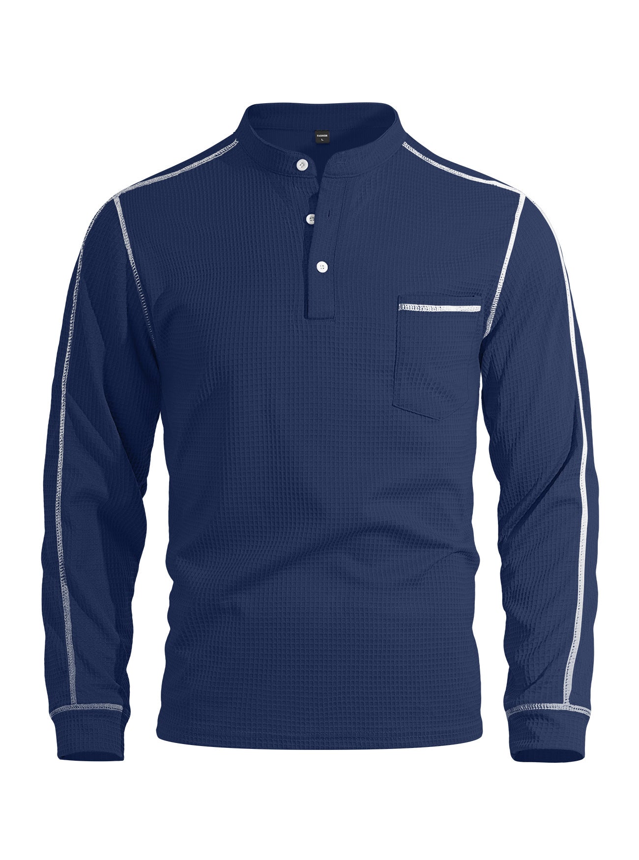Herren-Henley «Waffle» · Waffelstrick, Langarm