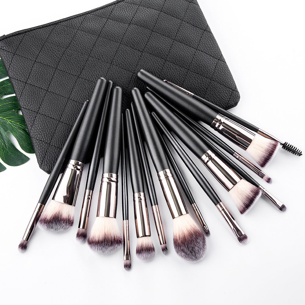 15-teiliges Make-up Pinselset mit Tasche – Bild 3 | LuxeStyle
