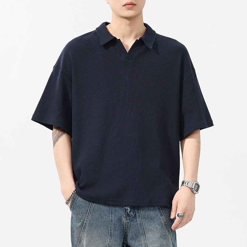 Lockeres Baumwoll-Polo-Shirt, kurzärmlig – Bild 2 | LuxeStyle