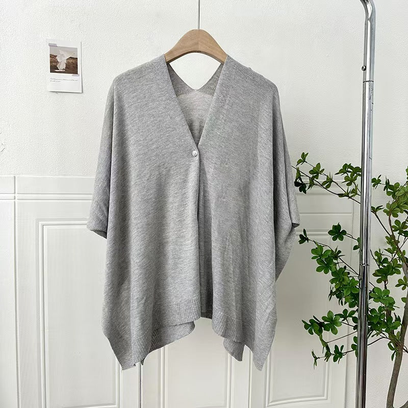 Schwarzer Strick-Cardigan mit Gürtelschnalle – Bild 8 | LuxeStyle