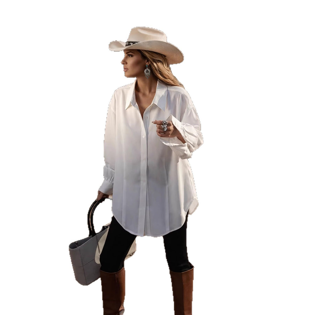 Langarm-Shirt Weiss im Casual Fit