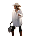 Langarm-Shirt Weiss im Casual Fit