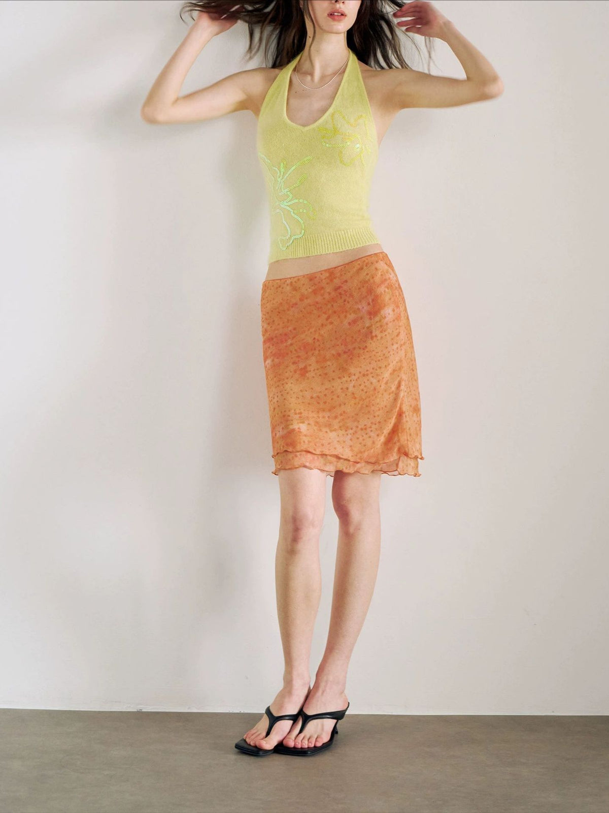 Sommerröck mit Orangemuster – Bild 3 | LuxeStyle