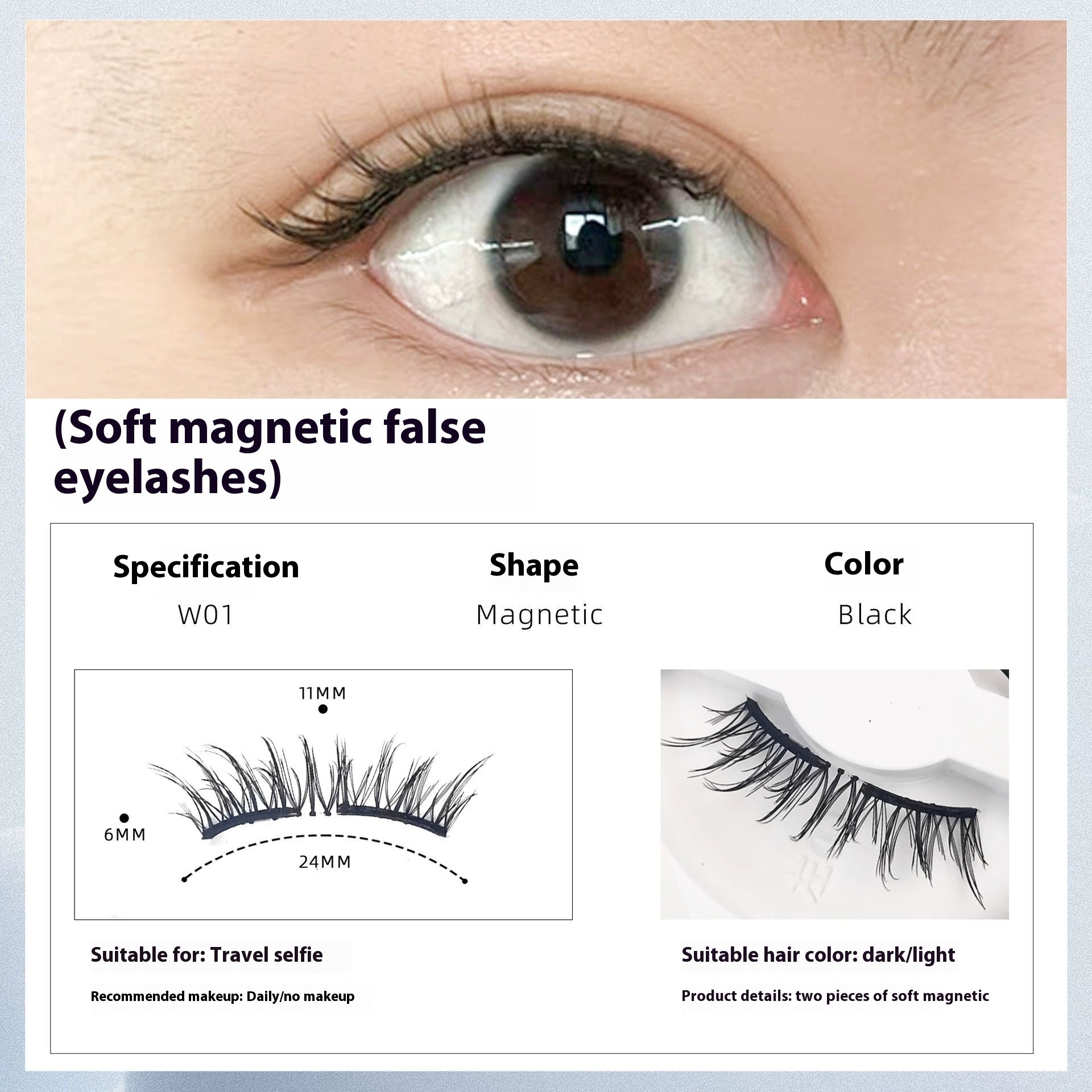 Natürliche magnetische Wimpern langlebig