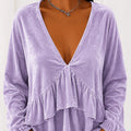 Locker geschnittenes V-Neck Top mit Spitze
