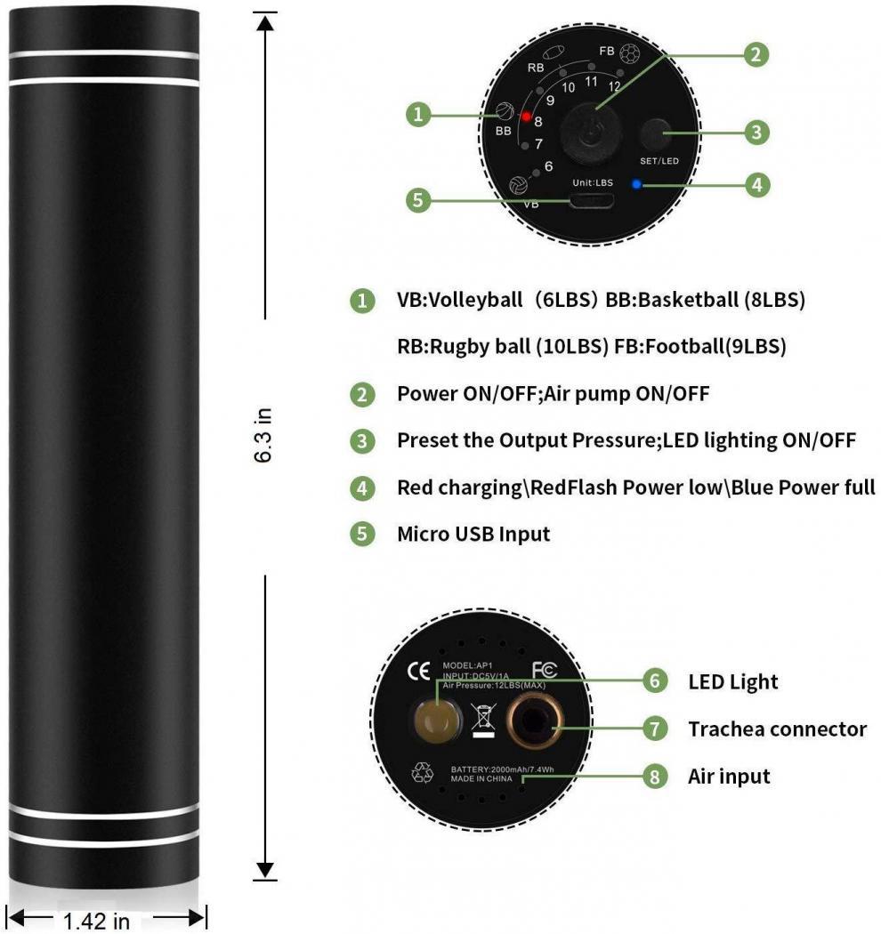 Elektrische Ballaufblaspumpe mit Nadel | LuxeStyle