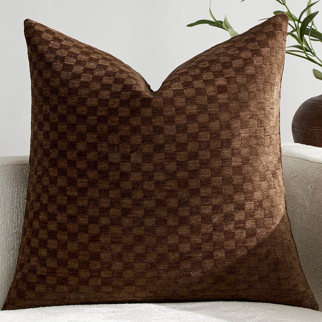 Chenille Kissenhülle mit 3D-Kleinwürfelmuster