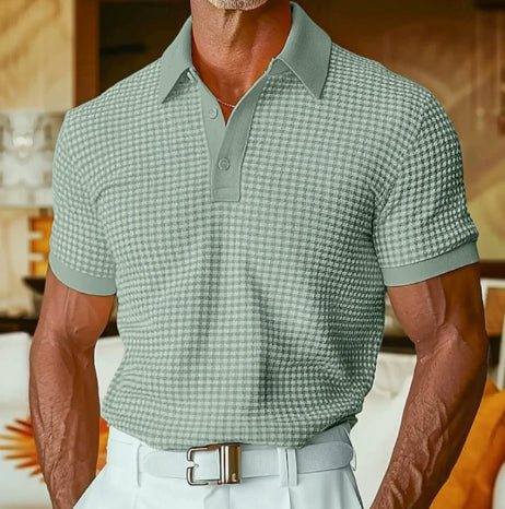 Waffel-Poloshirt mit Kurzarm für Herren – Bild 3 | LuxeStyle