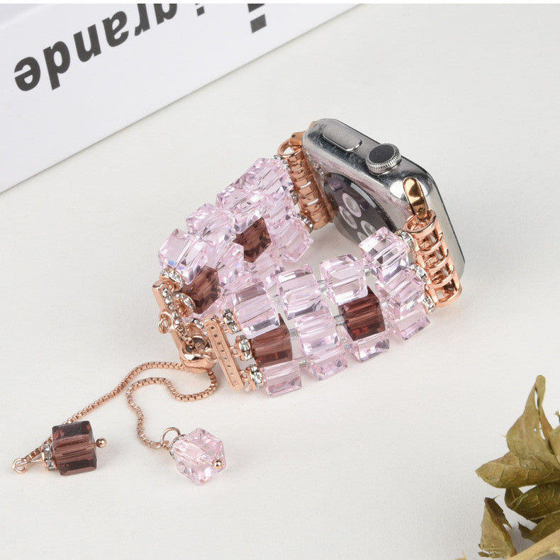 iWatch Armband mit grossen quadratischen Kristallen | LuxeStyle