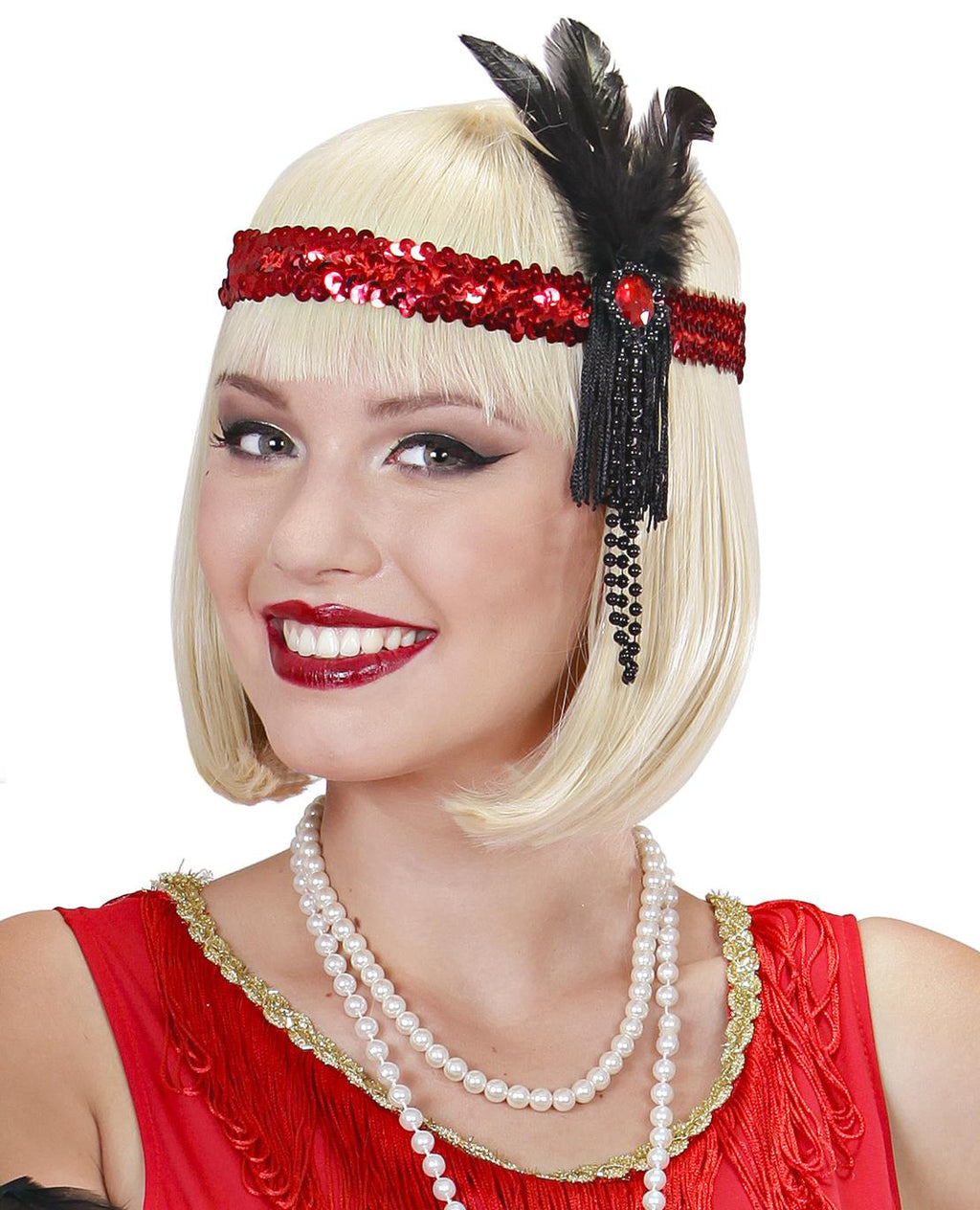 Stirnband 20er Jahre rot – Bild 2 | LuxeStyle