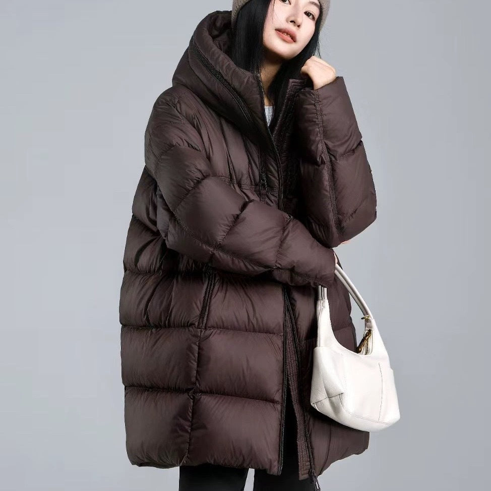 Weisses Daunenjacke mit Kapuze – Bild 7 | LuxeStyle