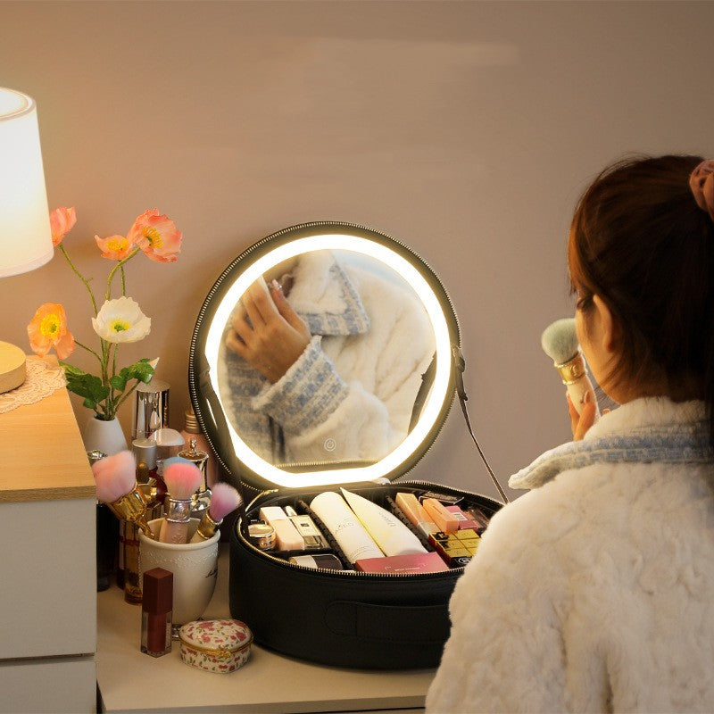 Smarte LED Schminktasche mit Spiegel