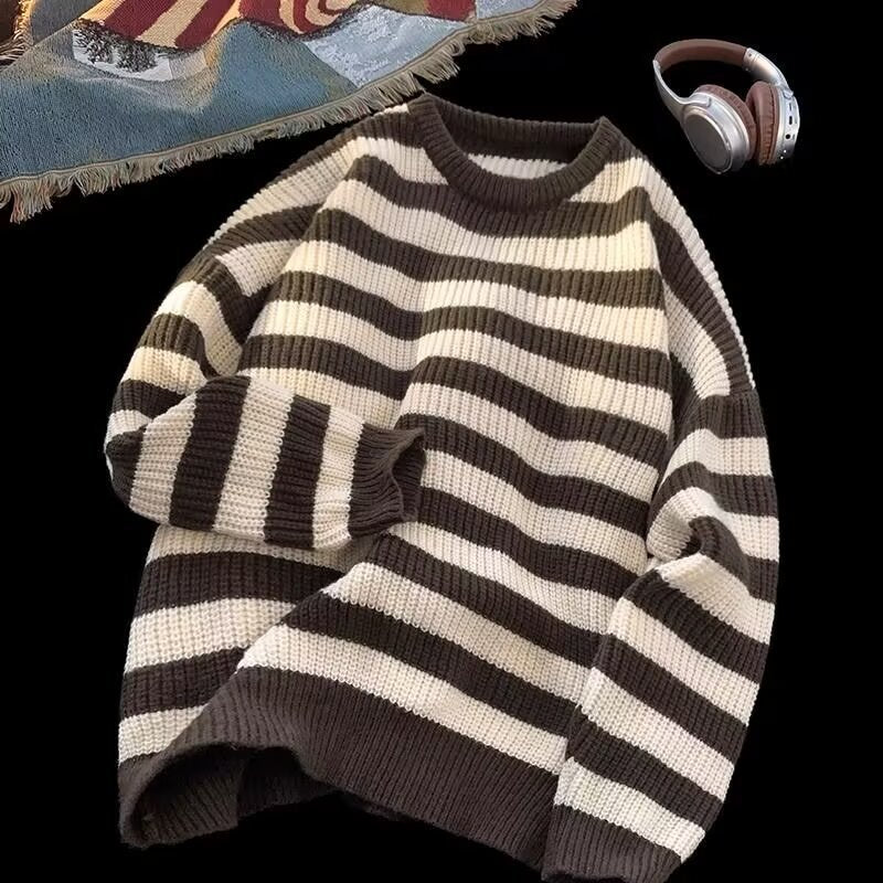 Striped Crew-Neck Pullover