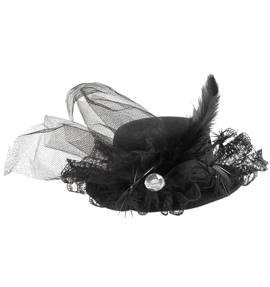 Mini Zylinder schwarz mit Tüll – Bild 1 | LuxeStyle