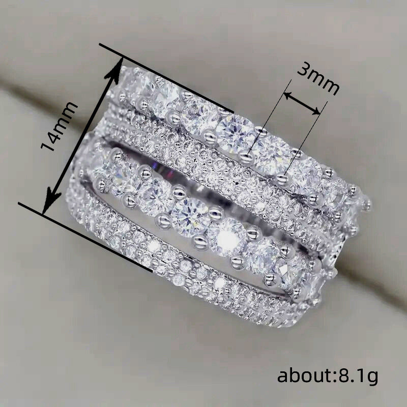 Mehrreihiger Zirkonia-Ring