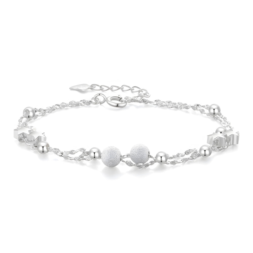 Doppelreihiges Armband aus 999er Feinsilber, matt – Bild 5 | LuxeStyle